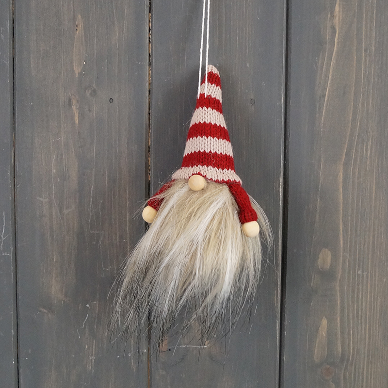 Red Striped Hat Hanging Fabric Gonk (11cm) detail page